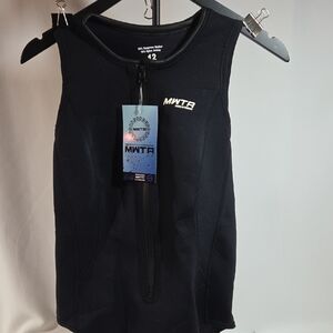 Women's Black Zip Front One Piece Swimsuit